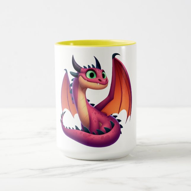 Caneca Dragão de desenho animado roxo/vermelho (Centro)