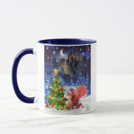 Caneca Dragão de Natal Enfrentando Problemas