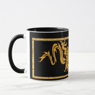 Caneca Dragão oriental dourado 03