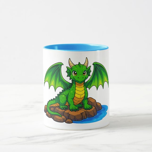 Caneca Dragão verde bonito (Centro)