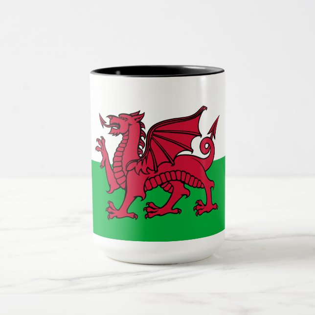 Caneca Dragon Flag of Wales, Celtic Welsh National Flag (Centro)