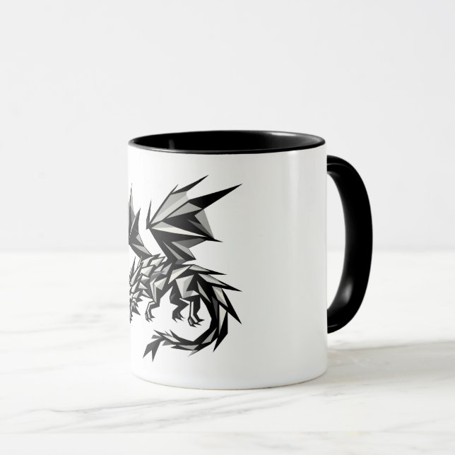 Caneca Dragón poligonal (Frente Esquerda)