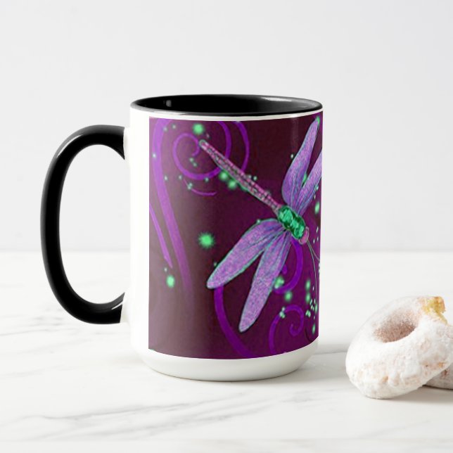 Caneca Dragonflies Purple Dreams 15oz Combo (Com Donut)