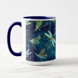Caneca Dragonflies Teal 15oz Combo Mug