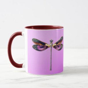 Caneca Dragonfly - prata, ouro, roxo e preto