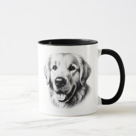 Caneca Drawing Golden Retriever