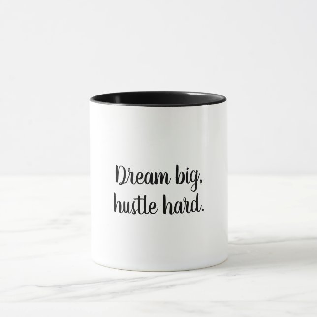 Caneca Dream Grande, Duro Motivacional Mug de Café (Centro)