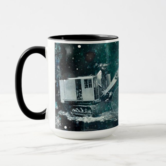 Caneca Dreamy Northwest Shovel Heavy Equipment Winter (Esquerda)