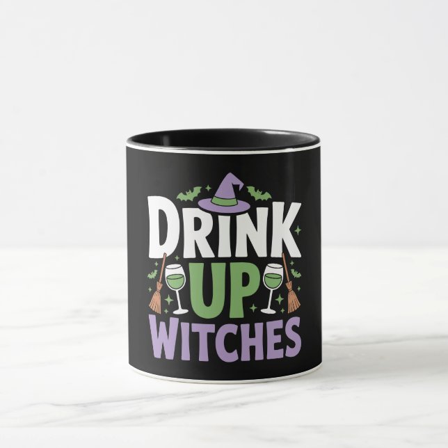 Caneca Drink Up Witches Halloween Party (Centro)