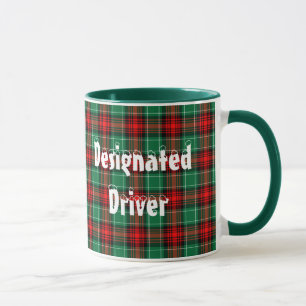 Caneca Driver designado Red Green Xadrez Coffee Mug