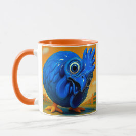 Caneca Drôle de poule bleue