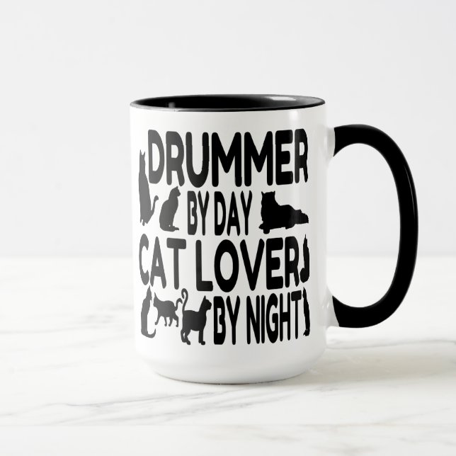Caneca Drummer do Cat Lover (Direita)