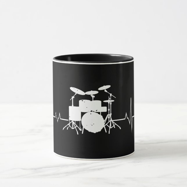 Caneca Drummer Gift Heartbeat Drums (Centro)