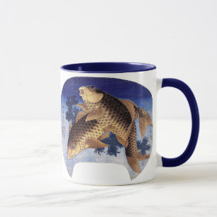 Caneca Duas carpas, Hokusai