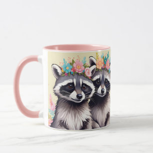 Caneca Duas Correntes Adoráveis Em Corvos Flores