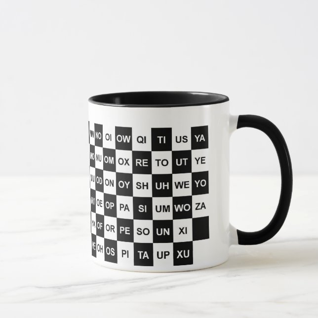 Caneca Duas letras: preto e branco (Direita)