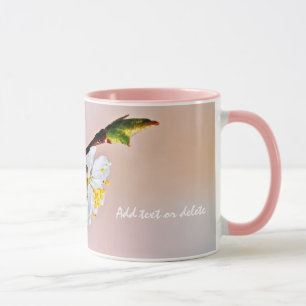 Caneca Duas Lindas Flores Apricot Japonesas