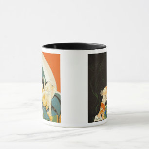 Caneca Duas Mulheres Vintage Art Déco por S. Chompre