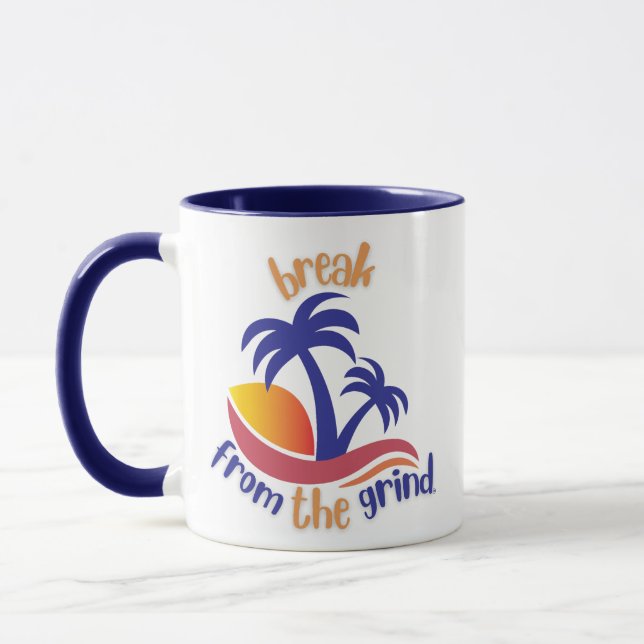 Caneca Duas Palmas Azuis BFTG Coffee Mug (Esquerda)