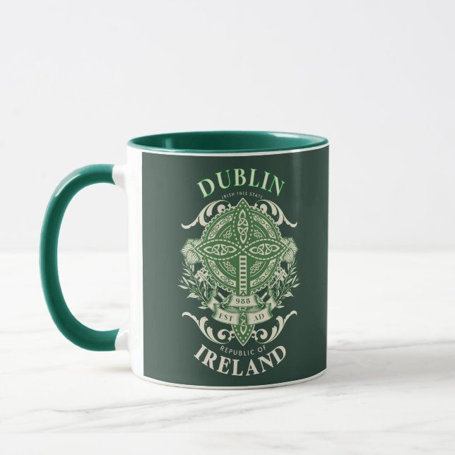 Caneca Dublin Irlanda Irish Celtic Cross (Esquerda)