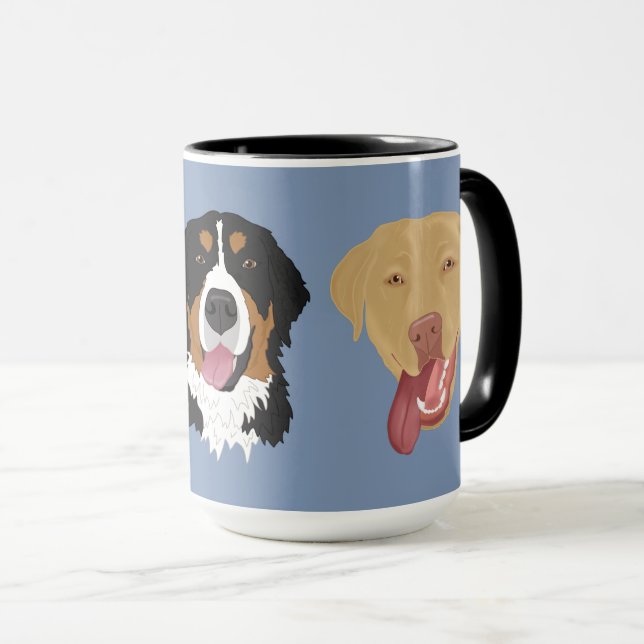 Caneca Dudley Labrador E Bernese Mountain Dog  (Frente Esquerda)