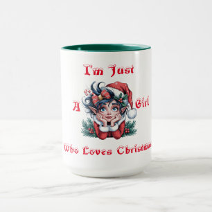 Caneca Duende Festivo "Sou Apenas uma Garota que Ama o Na