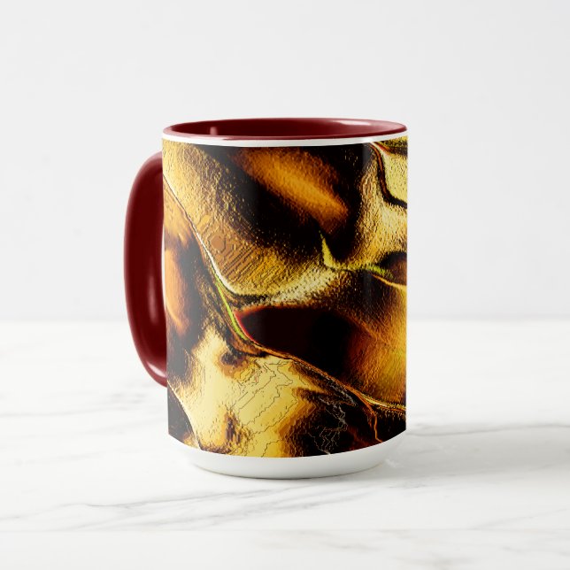 Caneca Dunas rugosas do ouro laranja queimado (Frente Esquerda)