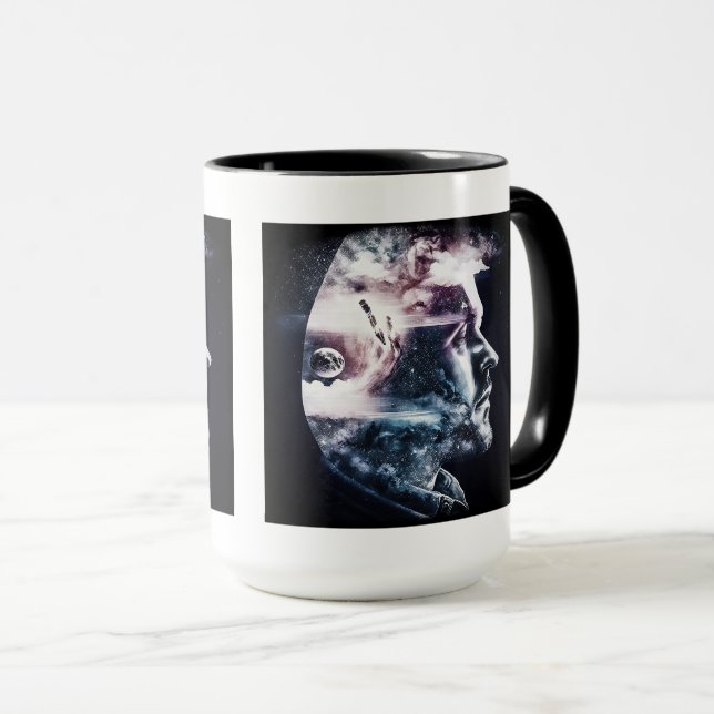 Caneca Dupla exposição Homem Combo Mug, 15 oz (Frente Esquerda)