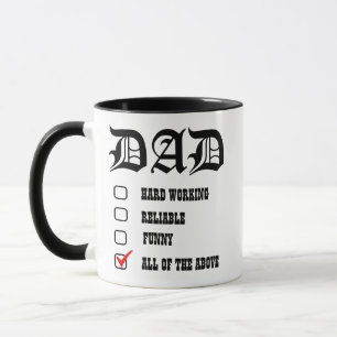 Caneca Duro confiável trabalhando Pai engraçado dia de 