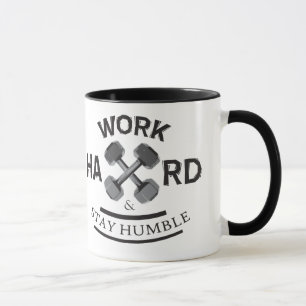 Caneca Duro de trabalho fique humilde - campainha