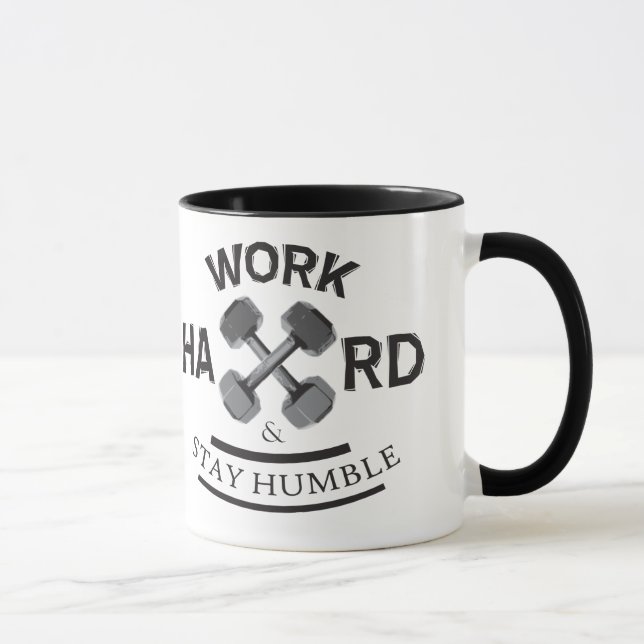 Caneca Duro de trabalho fique humilde - campainha (Direita)