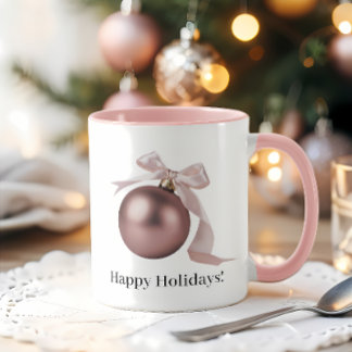 CANECA DUSTY ROSE ORNAMENT MUG FOR CHIC HOLIDAYS