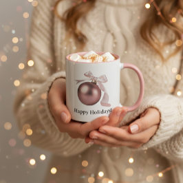 CANECA DUSTY ROSE ORNAMENT MUG FOR CHIC HOLIDAYS