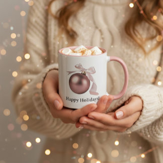 CANECA DUSTY ROSE ORNAMENT MUG FOR CHIC HOLIDAYS