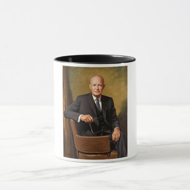 Caneca Dwight Eisenhower Presidente da Casa Branca Retrat (Centro)