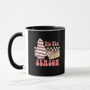 Caneca É a Temporada Árvore de Natal Groovy Retro Debbie