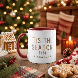 Caneca É a Temporada Boho Natal Nome Personalizado