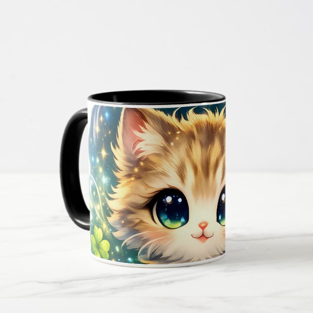 Caneca e Almofada de Gato Mágico Adorável – Fantas (Frente Esquerda)