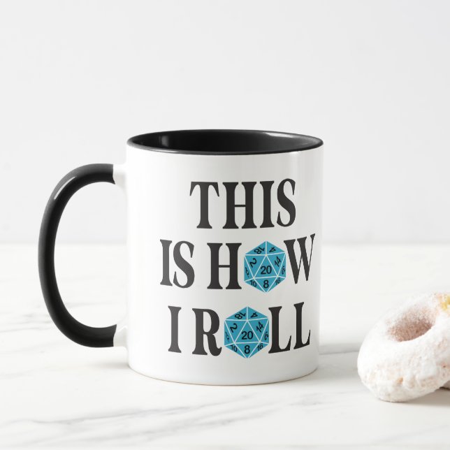 Caneca É assim que eu enrolo 20 camisas de Dice (Com Donut)