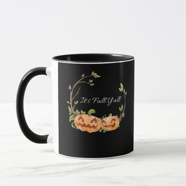 Caneca É Fall Y'all Halloween Legal Único (Esquerda)