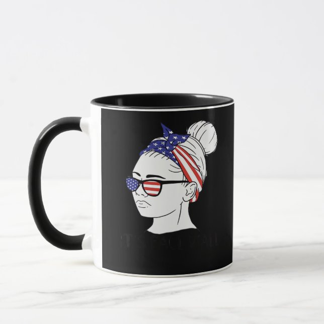 Caneca É Fall Y'all Mensy Bun Women USA Flag (Esquerda)