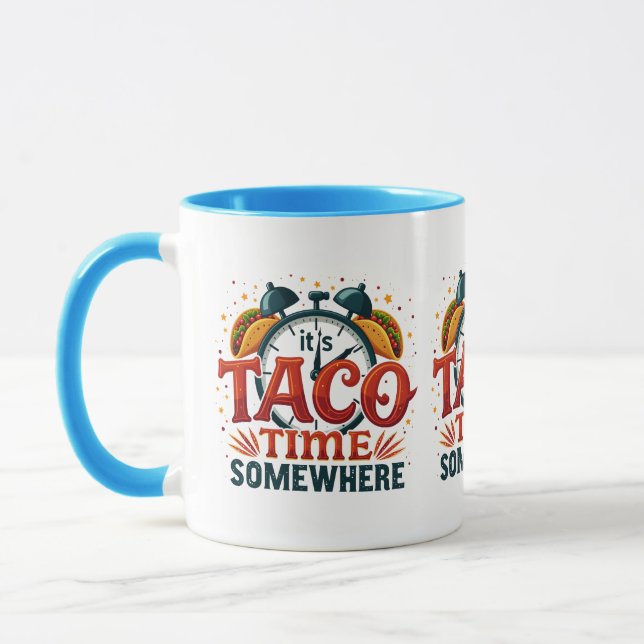 Caneca É Hora de Taco em Algum Lugar Comida Tex Mex Mexic (Esquerda)