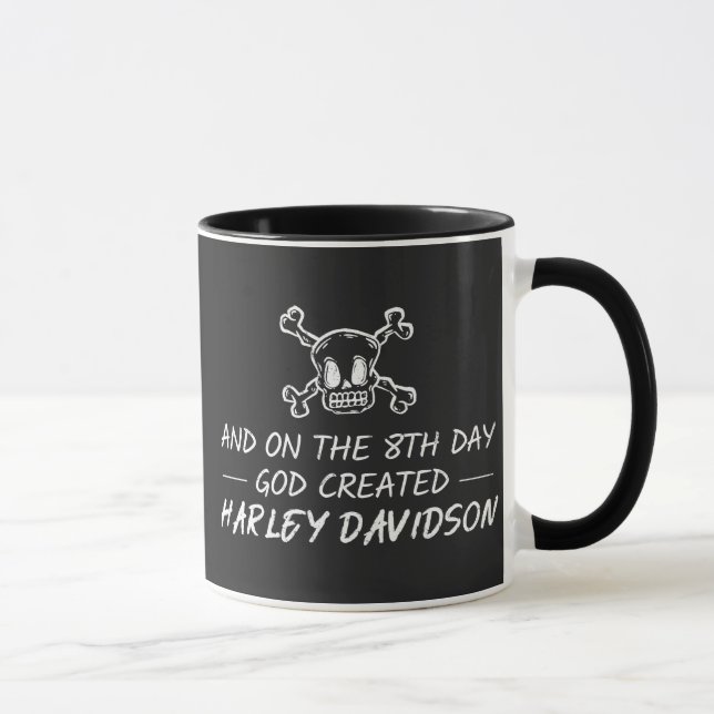 Caneca E no oitavo dia que Deus criou Harley Davidson (Direita)