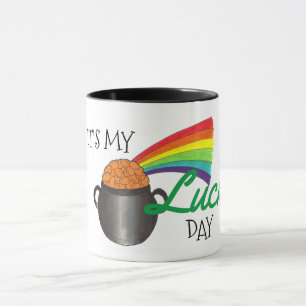 Caneca É o meu dia de sorte Rainbow Irish Shamrock Luck M