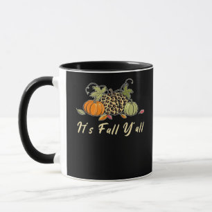 Caneca É Outono Pessoal Feliz Outono Leopardo