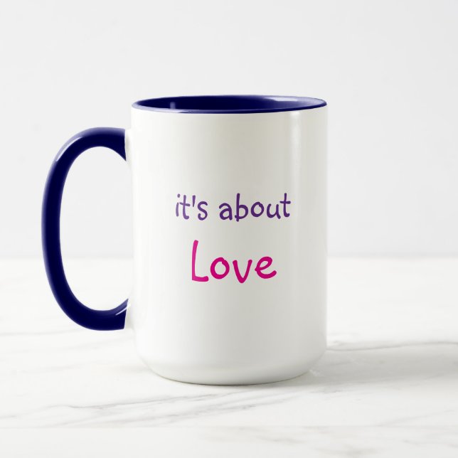 Caneca É sobre o Café da Mensagem de Amor (Esquerda)