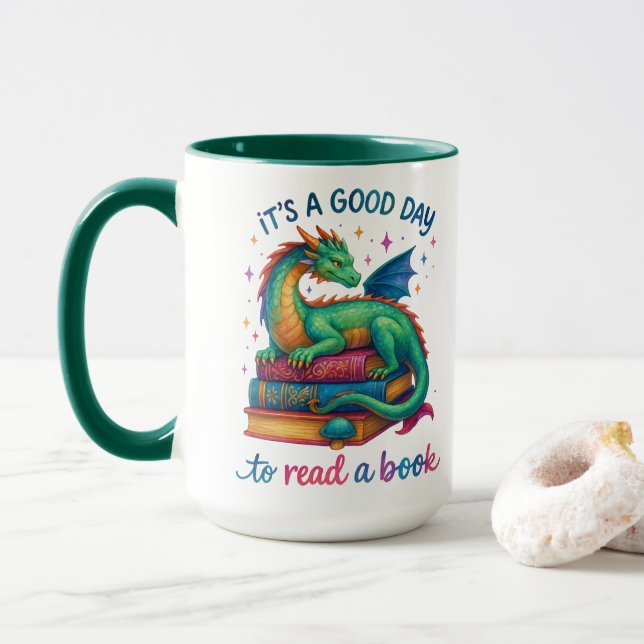 Caneca É Um Bom Dia Ler Um Livro (Com Donut)