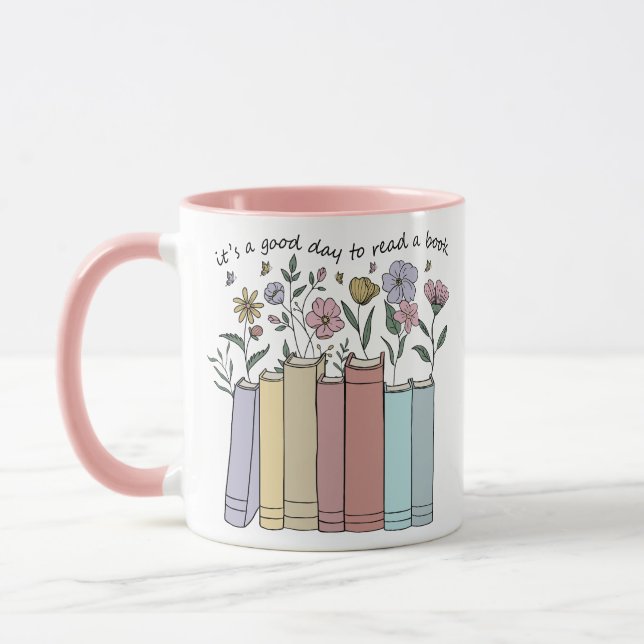 Caneca É um Bom Dia para Ler um Livro (Esquerda)