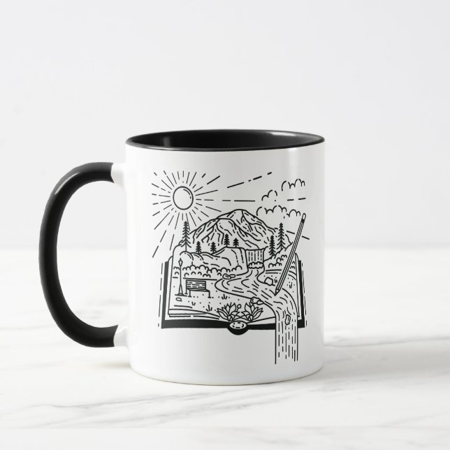 Caneca é um dia maravilhoso para ler um livro que a natur (Esquerda)
