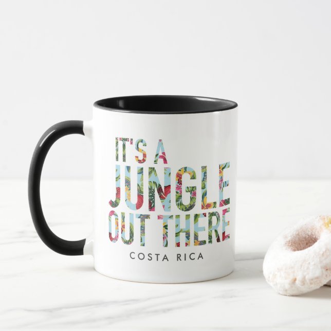 Caneca É uma selva lá fora Café da Costa Rica Souvenir (Com Donut)
